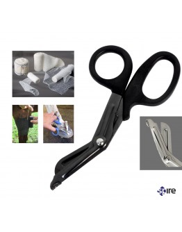 Spire Utility Scissors Trauma Shears First Aid, Paramedics, Emergency Use, Tactical Stealth Black, Length 7.5" 18cm