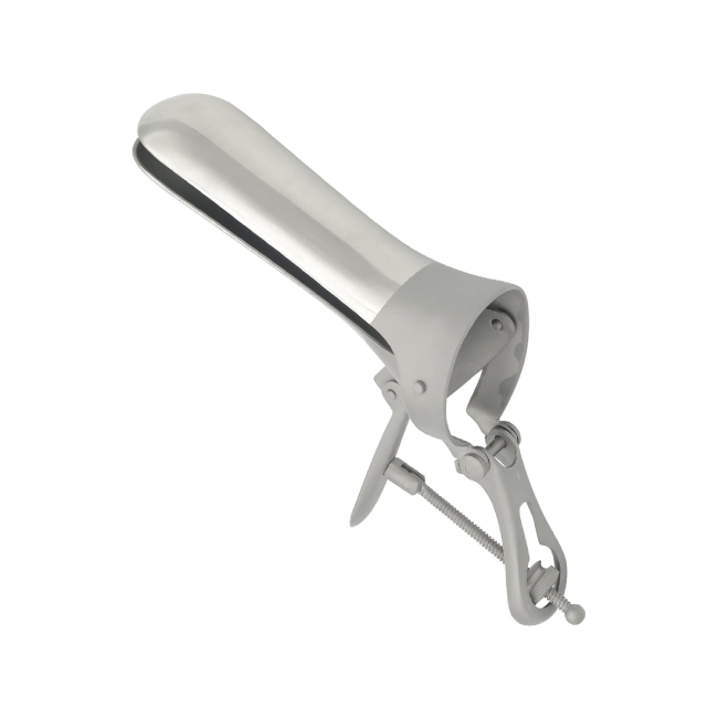 Cusco gynecological speculum with wide beak and central screw