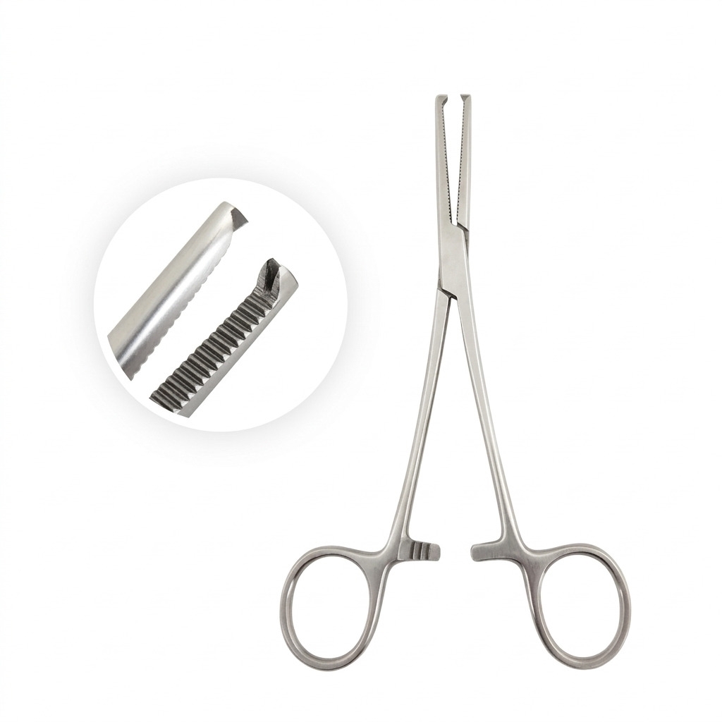 Kocher straight forceps with teeth 2:1 16 cm
