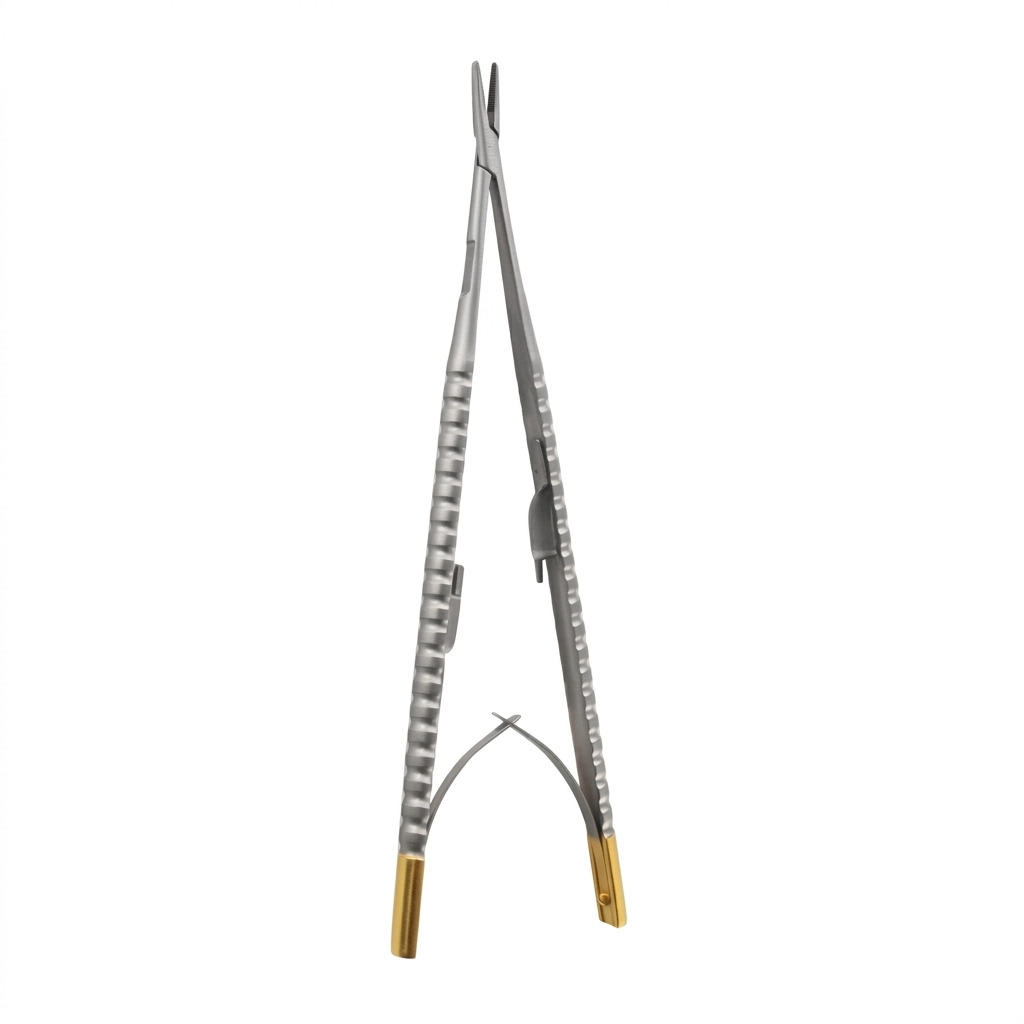 Barraquer Castroviejo TC Gold needle holder, straight, 17.5 cm