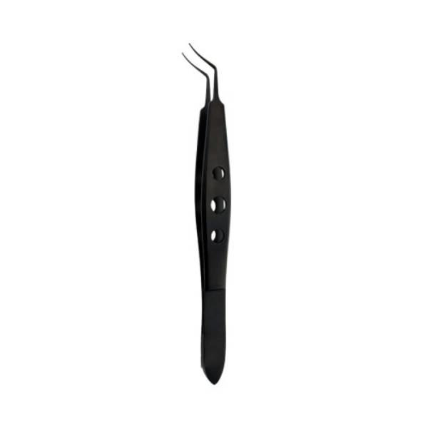Capsulorhexis forceps Ultra micro, black ceramic coating, curved 