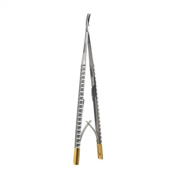 Barraquer Castroviejo TC Gold needle holder curved 