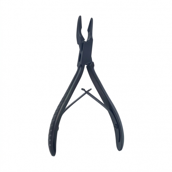 Luer bone biter with black ceramic coating, curved, 14 cm