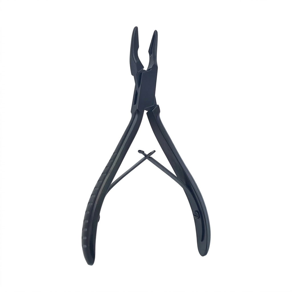 Luer bone biter with black ceramic coating, curved, 14 cm